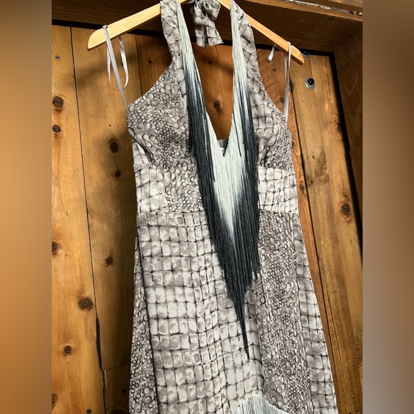 Boston Proper Unique Fringe Snake Print Dress size 0 - Picture 3 of 6